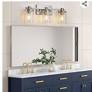DUJAHMLAND Bathroom Vanity Light Fixture, 3-Light Brushed Nickel